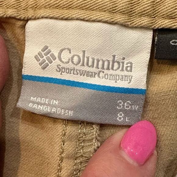 Columbia Men's Cargo Shorts 36W Beige Omni-Shade Sun Protection Casual - Picture 5 of 9